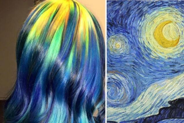 Потрясающие фото парикмахера, красящей свои волосы в цвета знаменитых картин