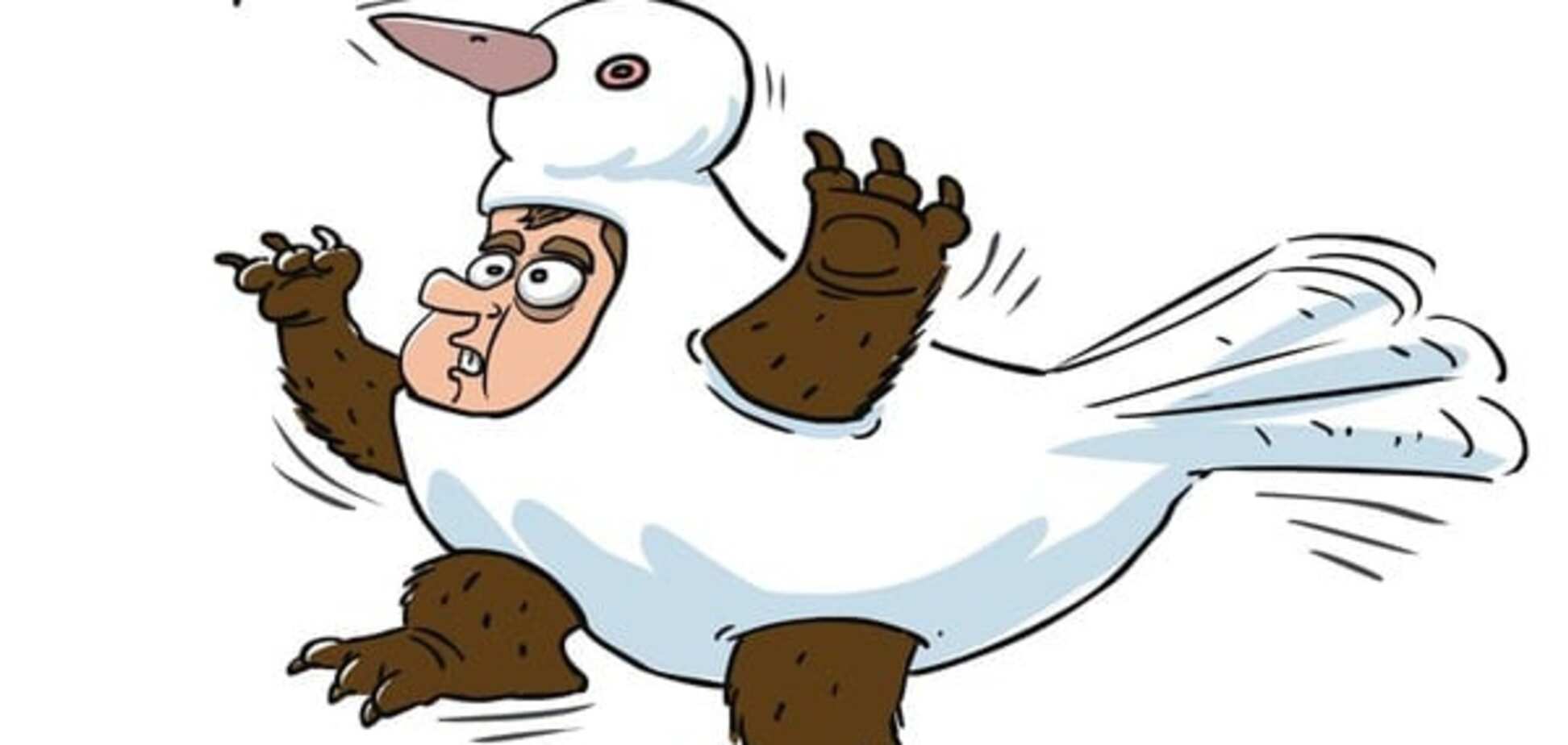 'Голуб миру': російський художник висміяв 'мюнхенські танці' Медведєва