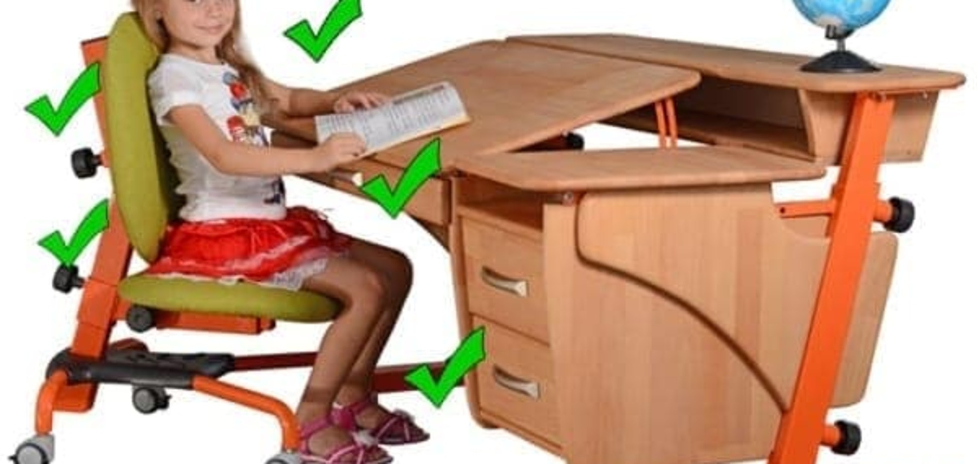 Правильная осанка у школьника: как выбрать письменный стол и стул