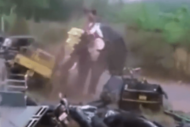 Роздратований слон кілька годин громив автостоянку: відео очевидців