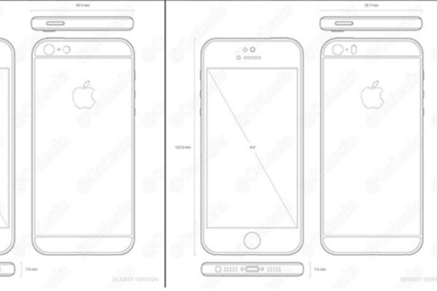 Схематическое изображение 4-х дюймового телефона напоминает шестой айфон