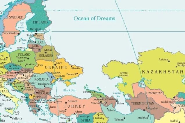 В Грузии нарисовали карту мира с океаном вместо России