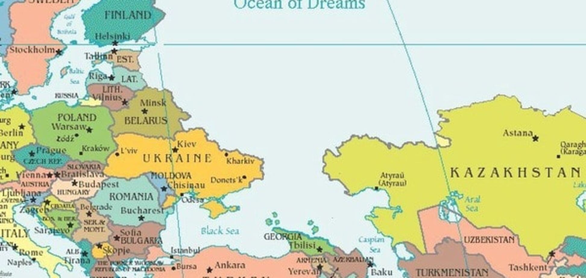 В Грузии нарисовали карту мира с океаном вместо России