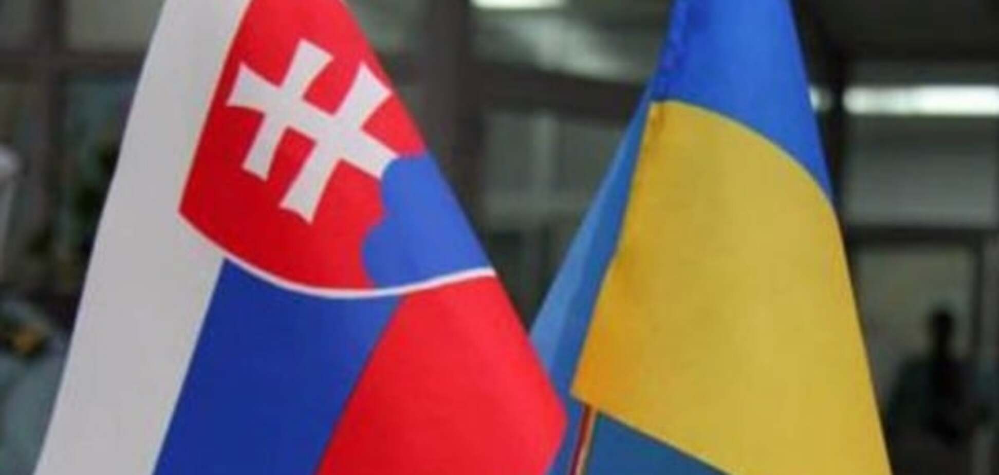 Флаги Украины и Словакии