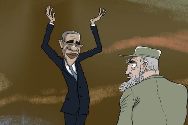 Барак Обама и Фидель Кастро