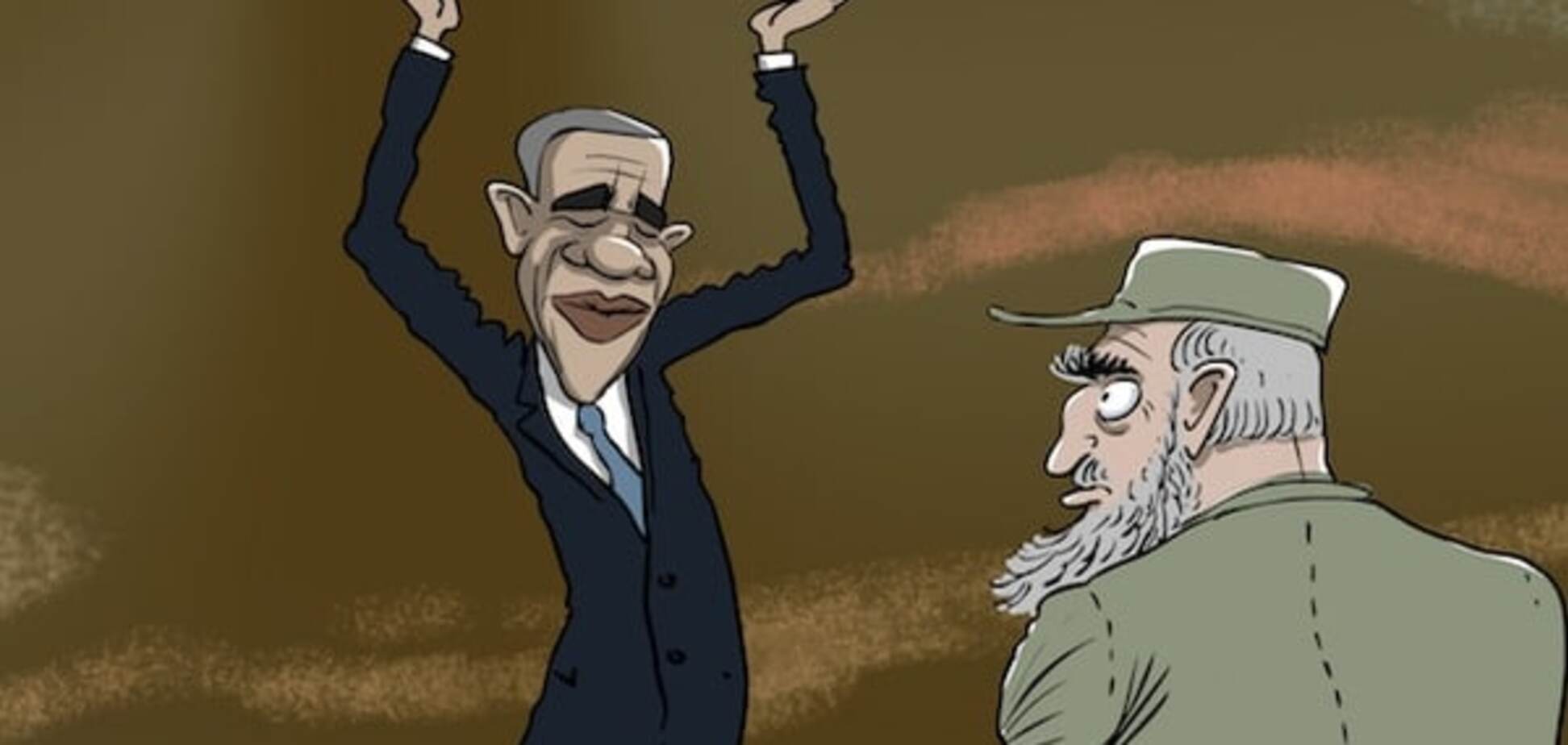 Барак Обама и Фидель Кастро