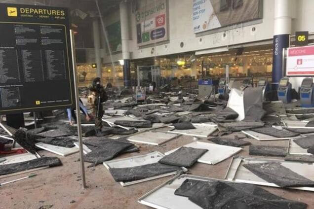 Аэропорт Брюсселя после взрыва
