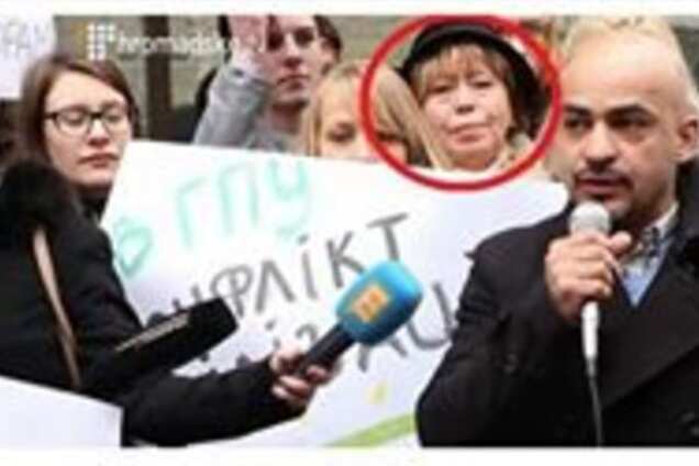 На митинге под ГПУ в поддержку Сакварелидзе засветилась профессиональная 'солдатская мать'