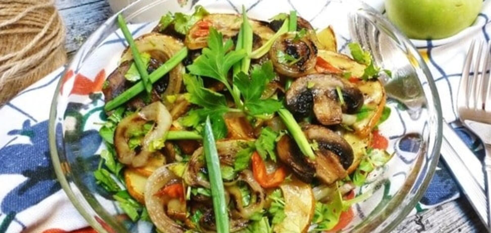 Теплый салат из овощей на гриле