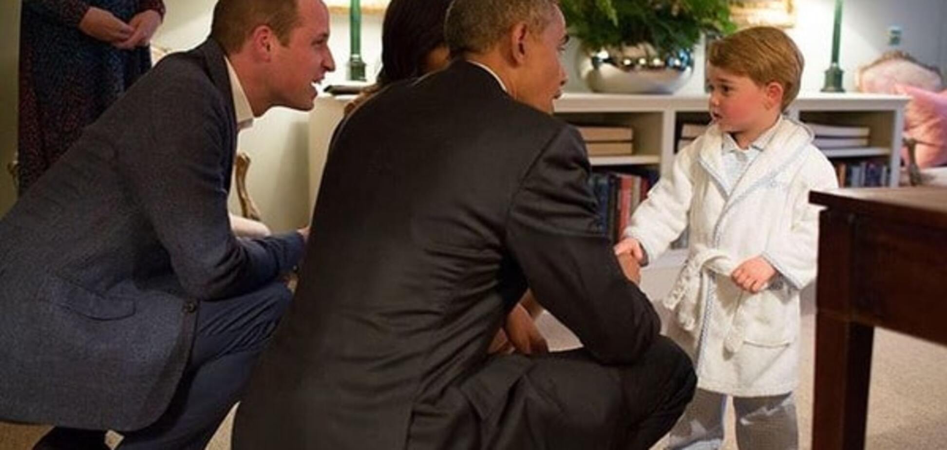 Принц Джордж и Барак Обама