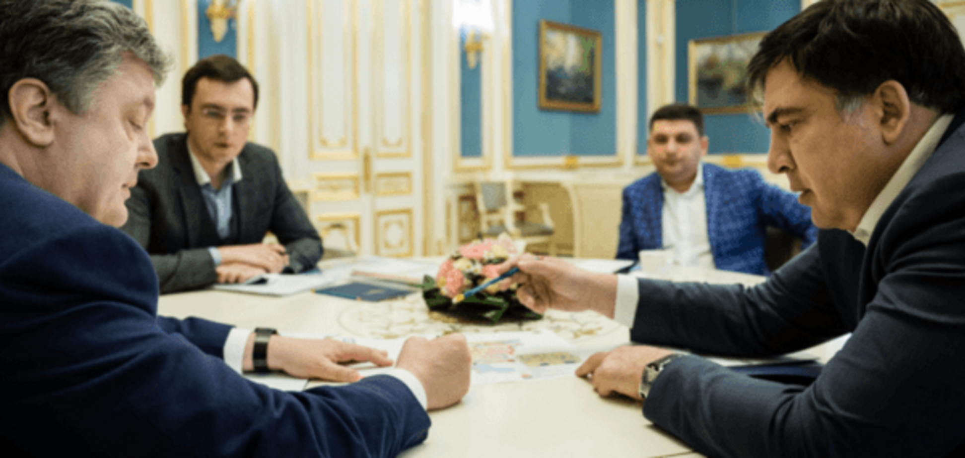 Петр Порошенко, Михеил Саакашвили, Владимир Гройсман и Владимир Емельян