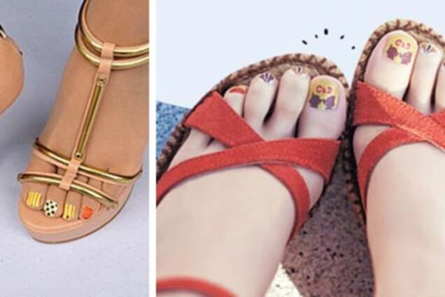 Колготки с педикюром