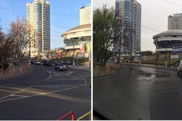 Смытая дорожная разметка