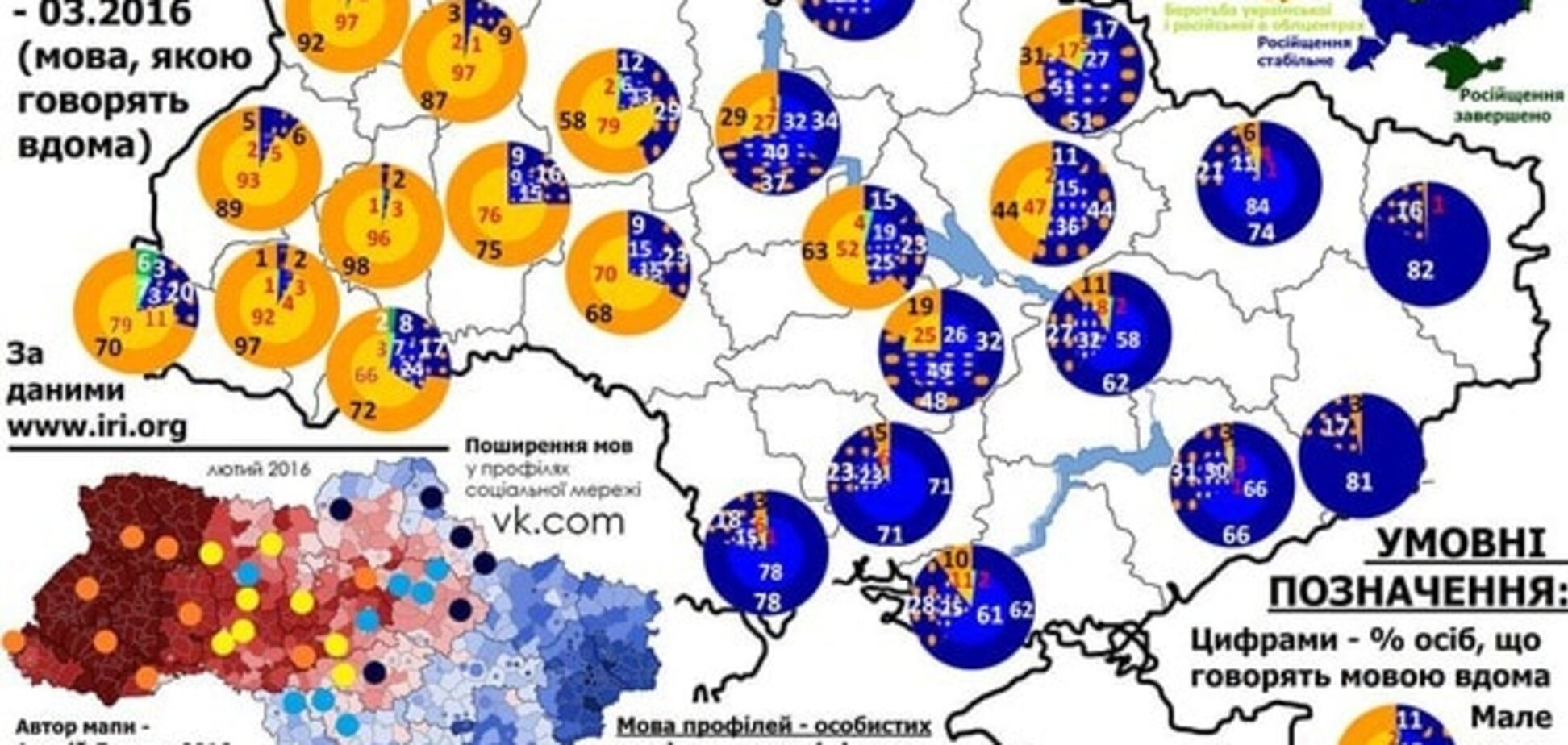 Унікальна карта: мовна ситуація в обласних центрах України насторожує
