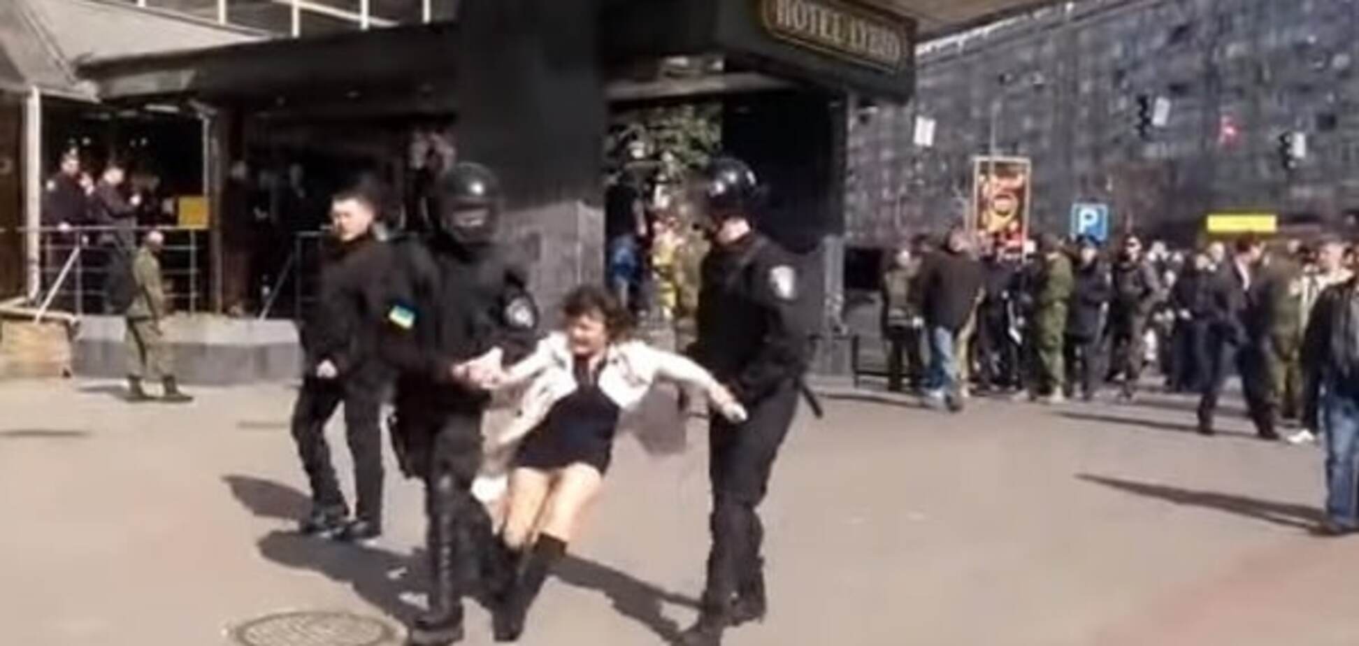 Зіткнення біля готелю 'Либідь' у Києві: з'явилося відео затримання Ірми Крат