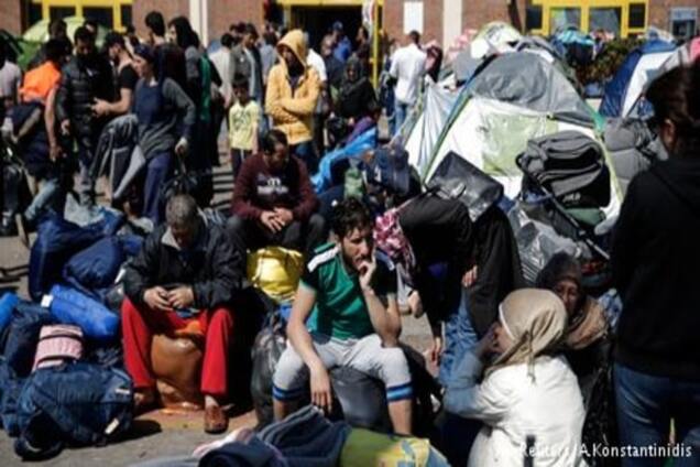 Протесты беженцев в Пирее
