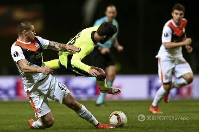 'Шахтер' обыграл 'Брагу' в первом четвертьфинале Лиги Европы