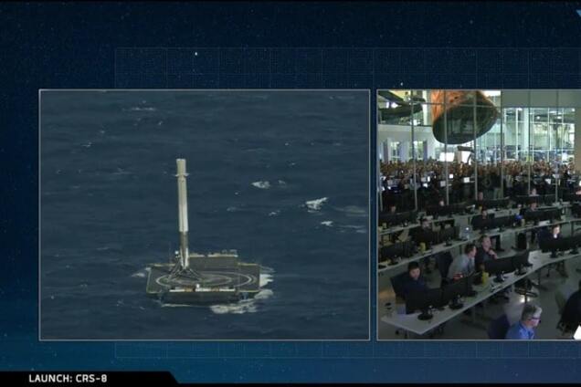 Історичний момент: SpaceX успішно посадила ракету Falcon 9 на платформу в океані. Опубліковані відео і фото