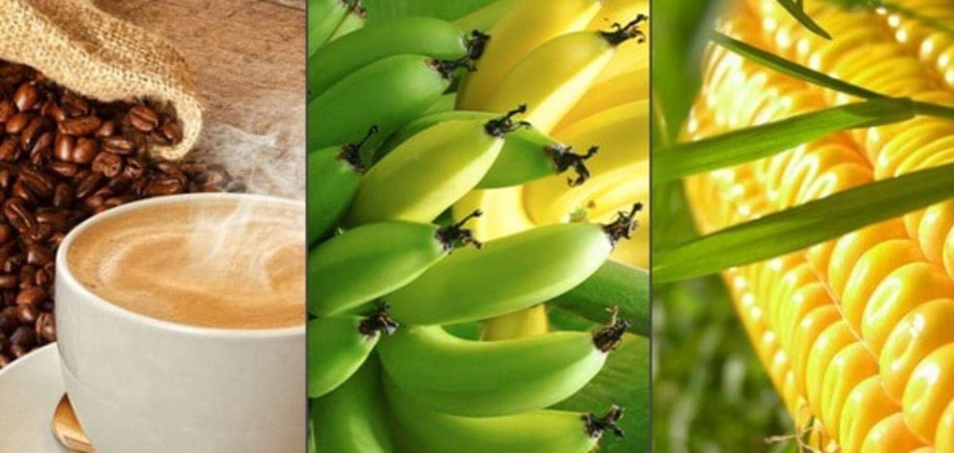 Кофе, бананы, кукуруза