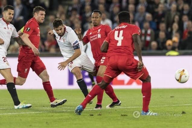 Как нож в масло. 'Севилья' забила фантастический гол 'Ливерпулю' в финале Лиги Европы