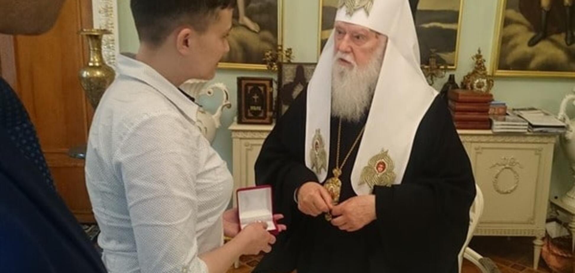 Надія Савченко, патріарх Філарет
