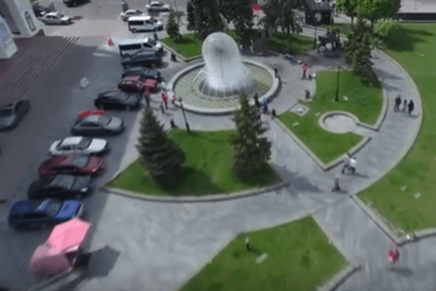 Фонтаны на Майдане Незалежности показали с высоты птичьего полета: необыкновенное видео