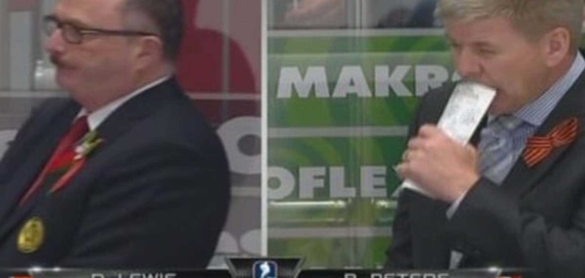 'Смотрели телевизор'. Канадцы надели 'колорадские ленты' на матч чемпионата мира по хоккею в России