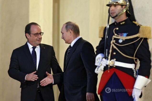 Франсуа Олланд и Владимир Путин в Минске