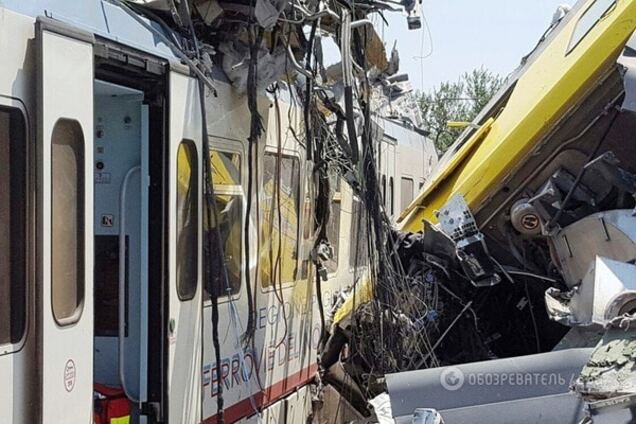 Столкновение поездов в Италии