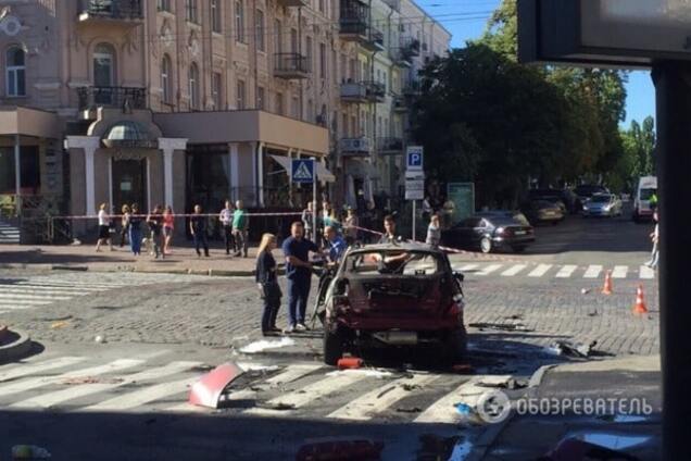 Место взрыва автомобиля Шереметы