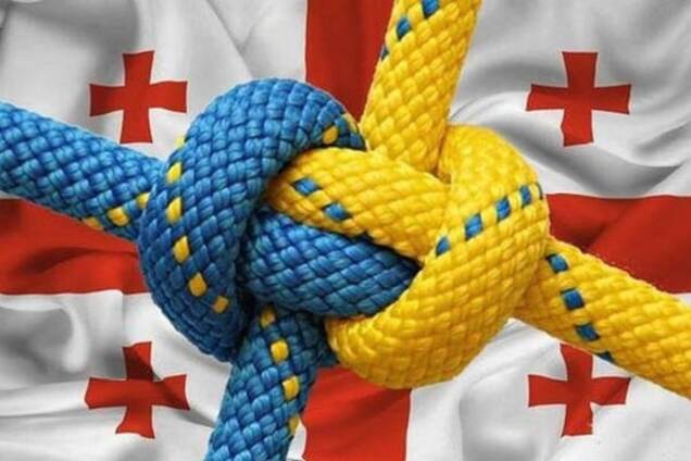 Флаги Грузии и Украины