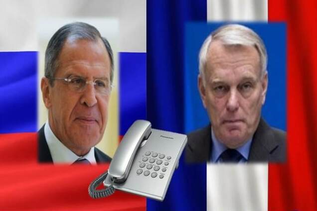 Глава МИД РФ Сергей Лавров, глава МИД Франции Жан-Марк Эйро