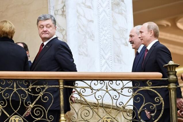 Петр Порошенко и Владимир Путин в Минске