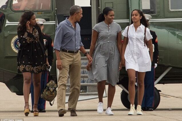 Саша, Барак, Мишель и Малия Обама