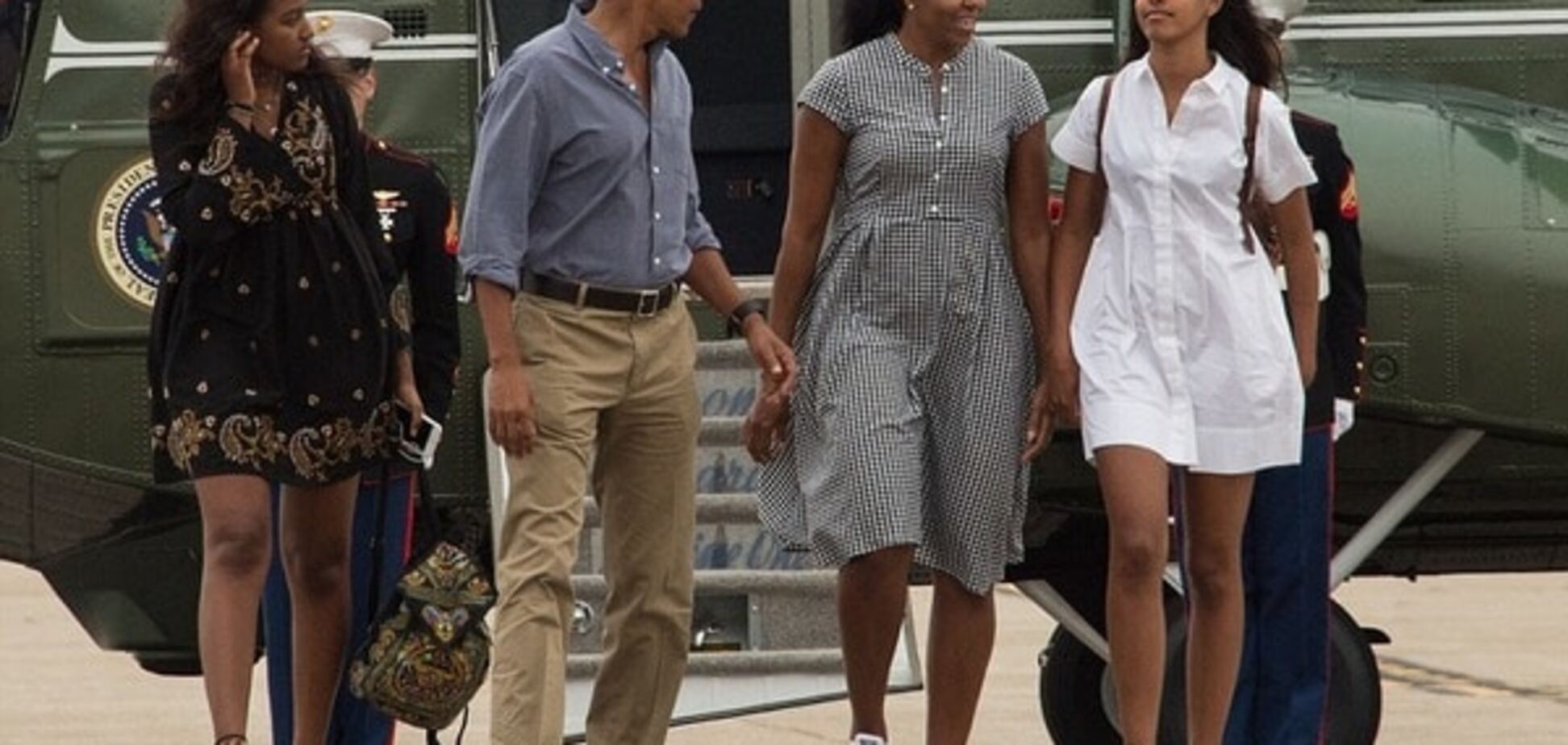 Саша, Барак, Мишель и Малия Обама