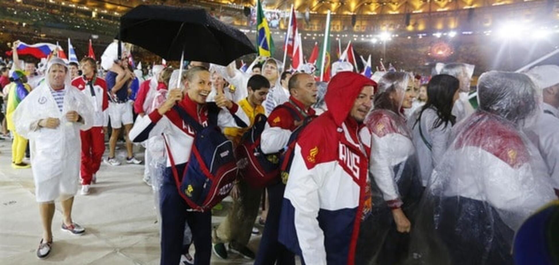 Сборная России на церемонии закрытия Олимпиады