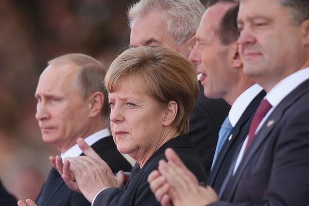 Путин, Меркель и Порошенко