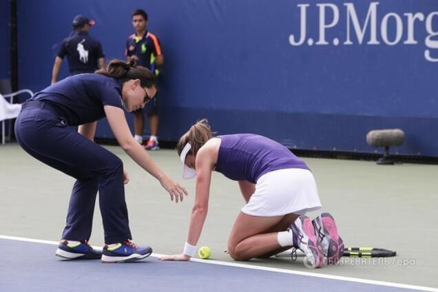 У известной теннисистки во время матча US Open случился приступ удушья: видео инцидента