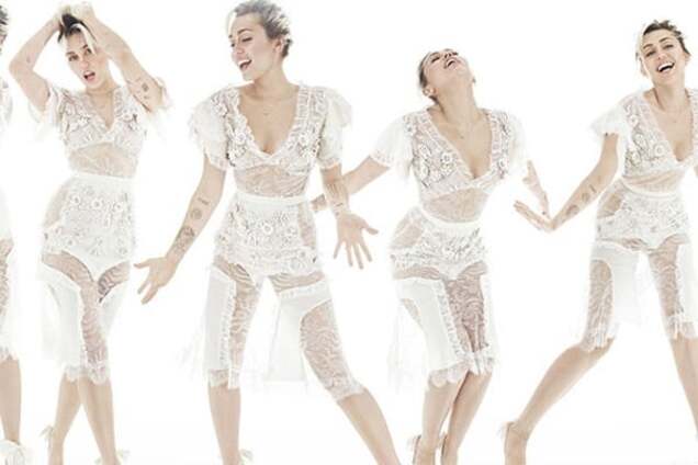 Майли Сайрус снялась в прозрачном платье для американского Elle