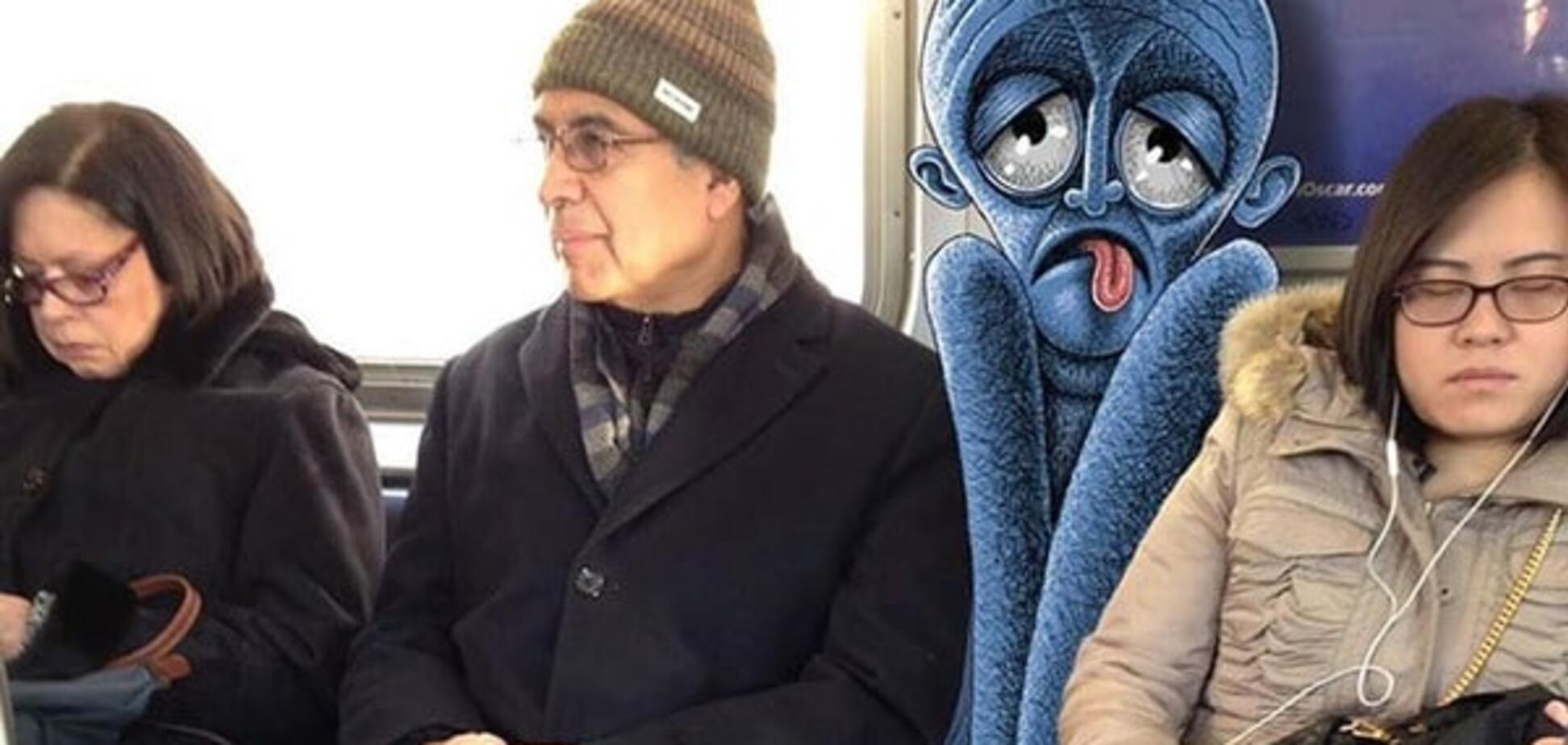 Узнай себя: художник из Нью-Йорка показал забавных монстров в метро