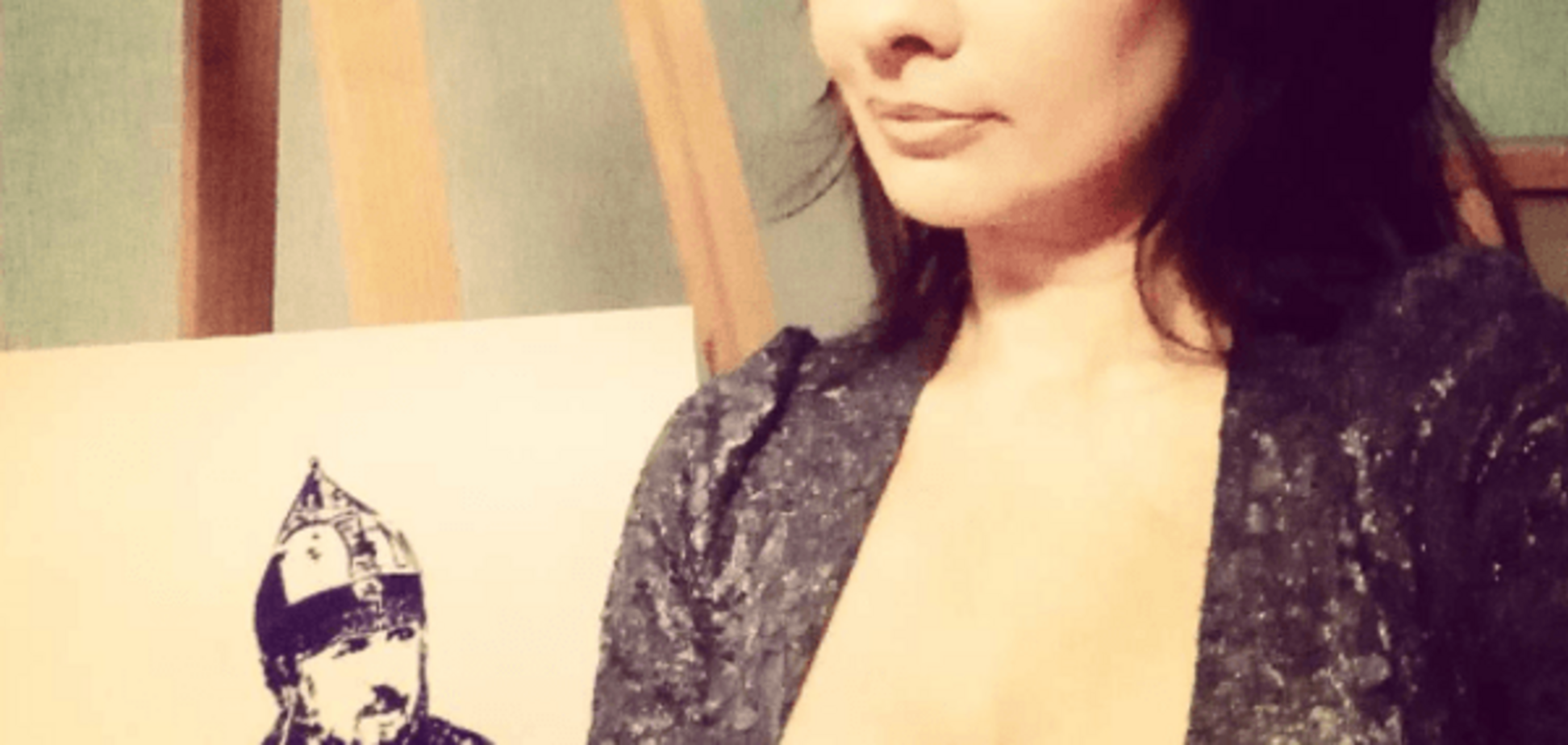 Доспехи возбудили: эпатажная российская художница нарисовала портрет Кадырова грудью. Фото и видеофакт