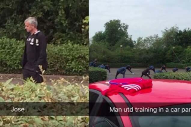 Моуриньо заставил футболистов 'Манчестер Юнайтед' тренироваться на парковке: курьезное видео