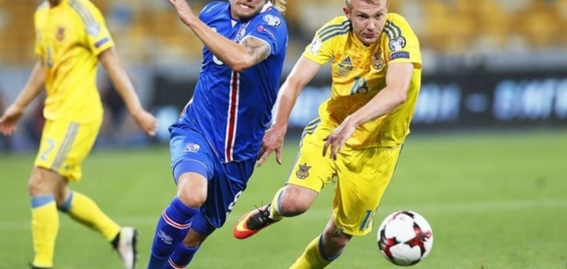 Сборная Украины в матче с Исландией повторила свой антирекорд