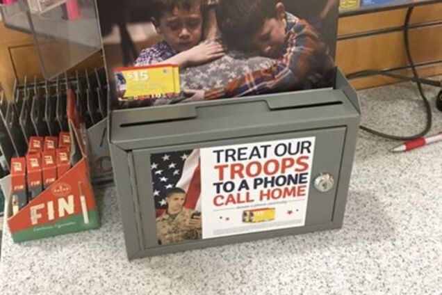 Ящик для пожертвований на солдат в США