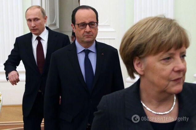 Путин, Олланд, Меркель