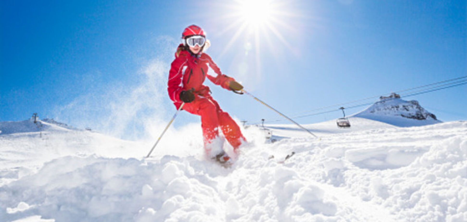 катание на лыжах