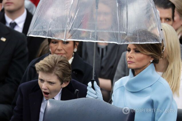 Бэррон и Мелания Трамп