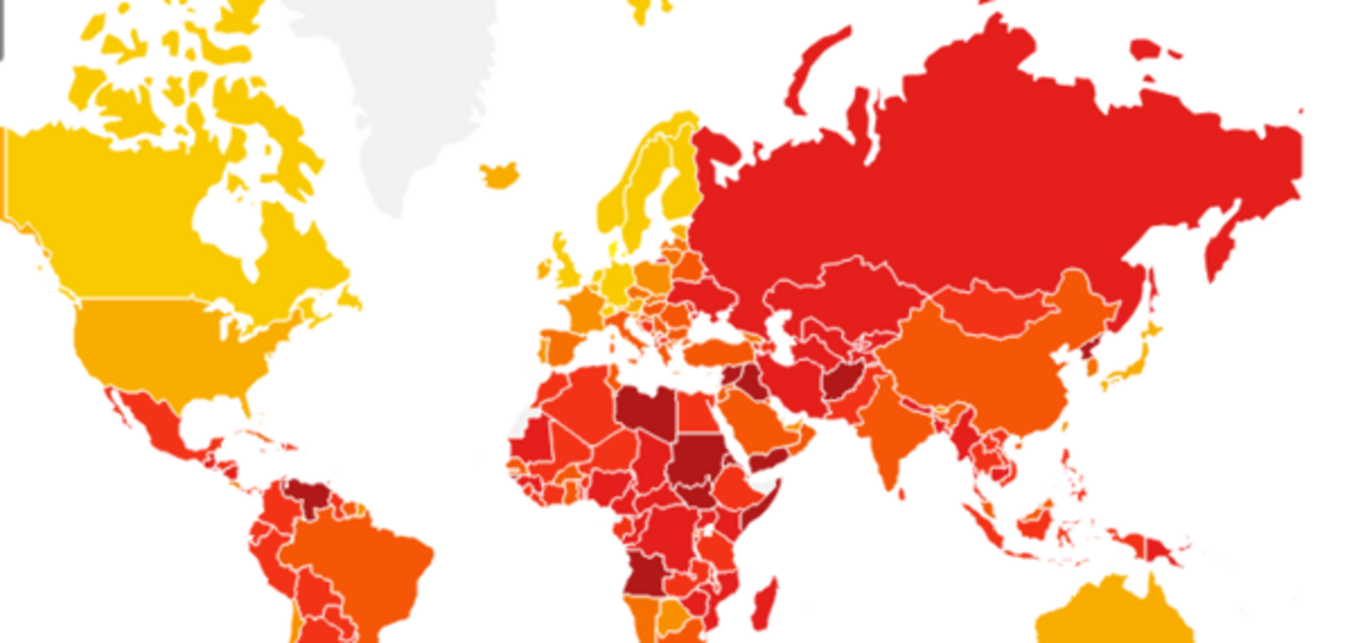 Рівень корупції в світі