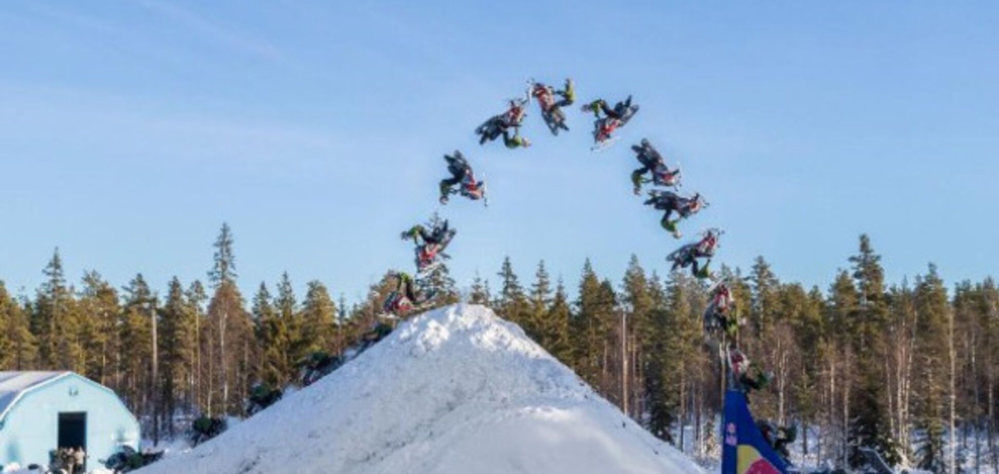 Экстрим, снегоход, трюки