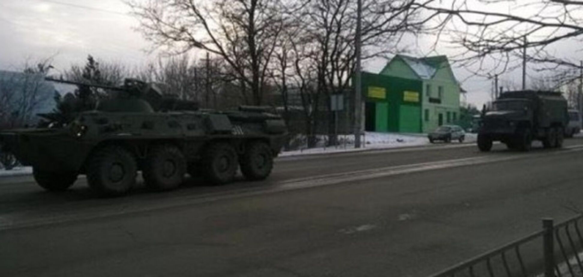 Колонна техники в Симферополе